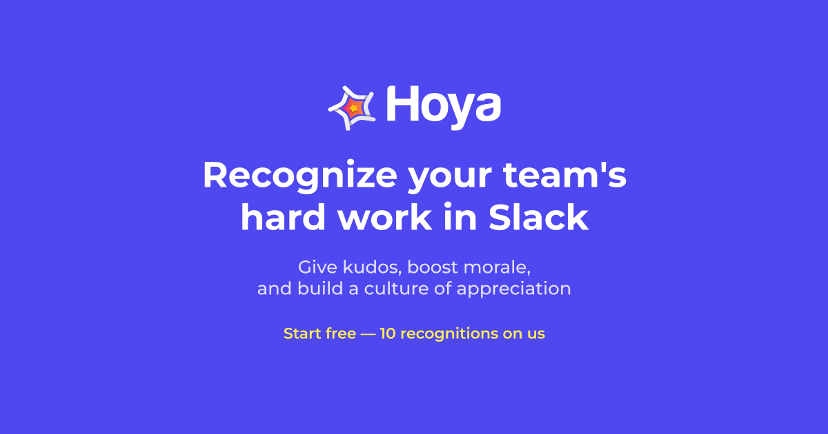 HoyaApp - Employee Recognition & Kudos App for Slack